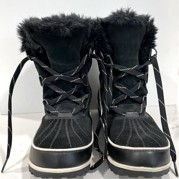 Sorel women’s Tivoli II Suede black faux fur lined lace up boots size 9.5 - Picture 4 of 11